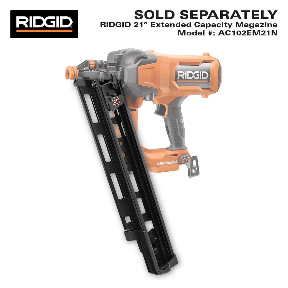 RIDGID 18V Brushless Cordless 21° 3-1/2 in. Framing Nailer & 18V Brushless Cordless 18-Gauge 2-1/8 in. Brad Nailer (Tools Only)