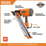 RIDGID 30 to 34-Degree 3-1/2 in. Clipped Head Framing Nailer