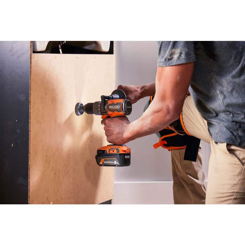 RIDGID 18V Brushless Cordless 1/2 in. Hammer Drill with 18V Lithium-Ion 4.0 Ah Battery