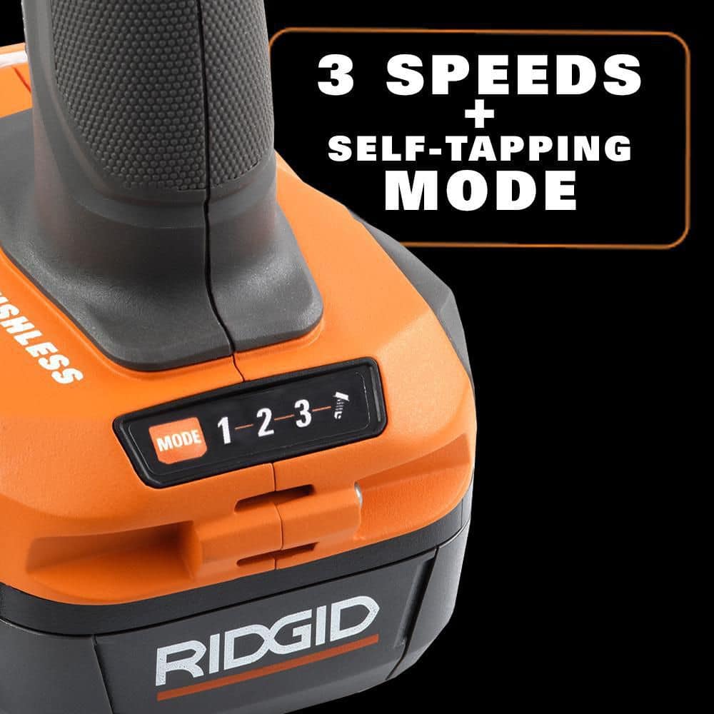 RIDGID 18V SubCompact Brushless Cordless Impact Driver Kit with 2.0 Ah Battery, Charger, and Tool Bag