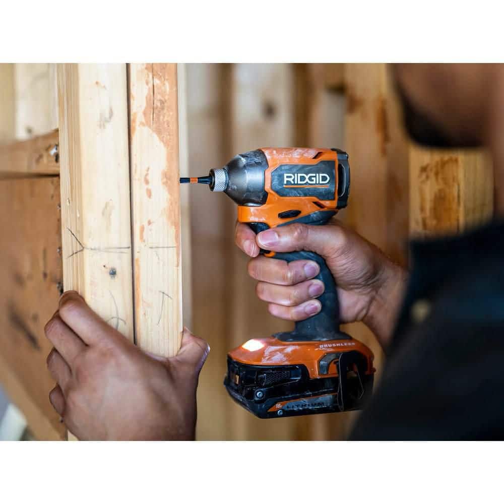 RIDGID 18V SubCompact Brushless Cordless Impact Driver Kit with 2.0 Ah Battery, Charger, and Tool Bag