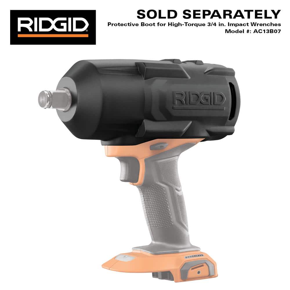 RIDGID 18V Brushless Cordless 3/4 in. High Torque Impact Wrench with FREE 4.0 Ah Lithium-Ion Battery