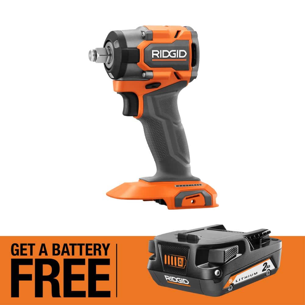 RIDGID 18V SubCompact Brushless 3/8 in. Right Angle Impact Wrench with FREE 2.0 Ah Battery