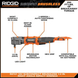 RIDGID 18V SubCompact Brushless 1/2 in. Right Angle Impact Wrench with FREE 2.0 Ah Battery