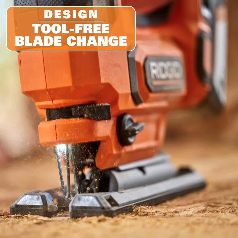 RIDGID 18V Cordless Jig Saw Kit with 2.0 Ah Lithium-Ion Battery and Charger