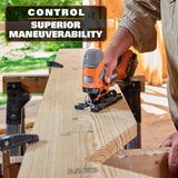 RIDGID 18V SubCompact Brushless Cordless Barrel Grip Jig Saw Kit with 18V 4.0Ah MAX Output Battery and Rapid Charger