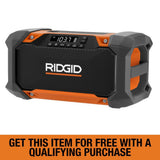 RIDGID 18V Hybrid Jobsite Radio with Bluetooth Technology (Tool Only)