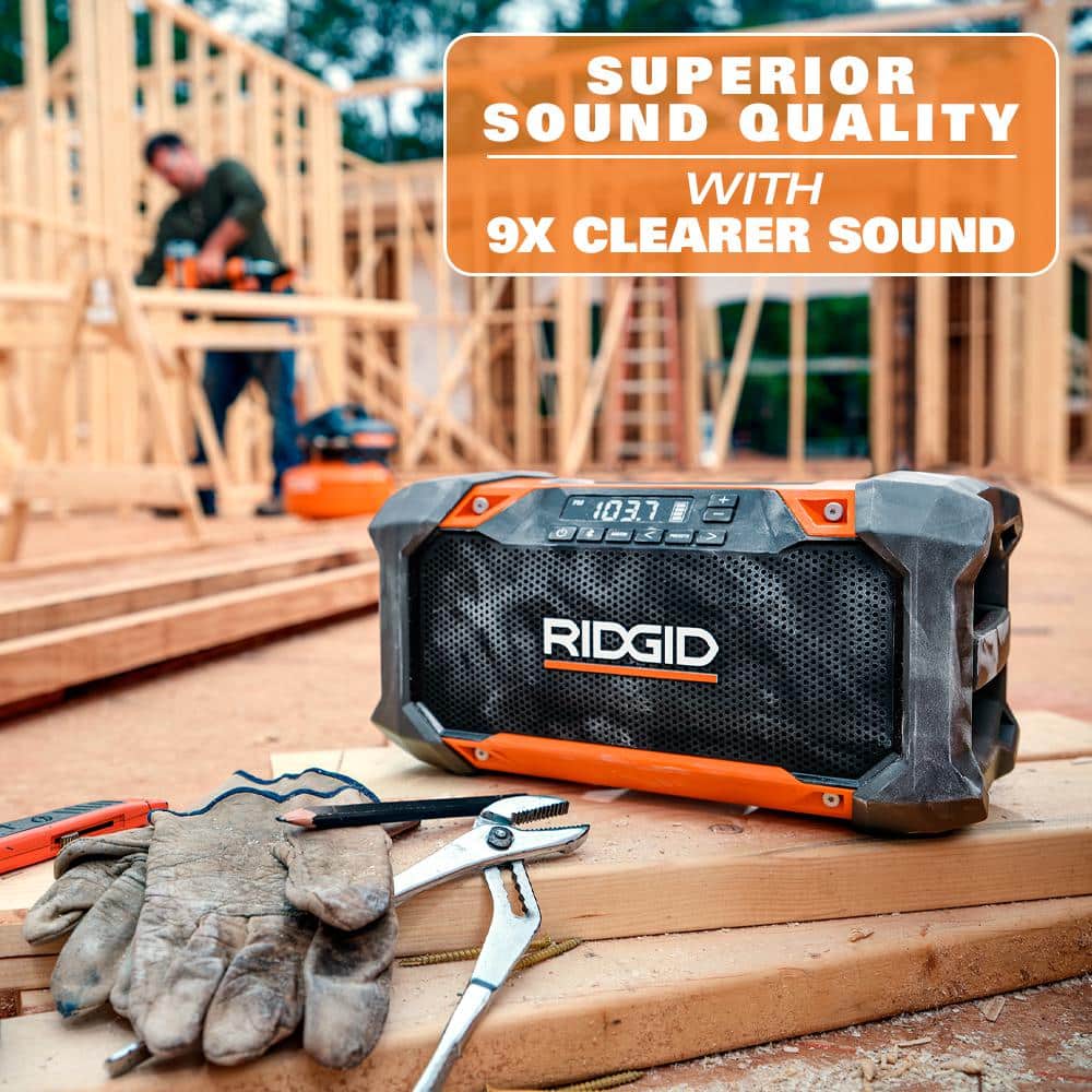 RIDGID 18V Hybrid Jobsite Radio with Bluetooth Technology (Tool Only)