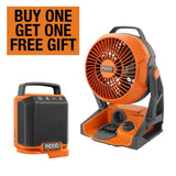 RIDGID 18V Cordless 2-Tool Combo Kit with Hybrid Jobsite Fan and Speaker with Bluetooth Wireless Technology (Tools Only)