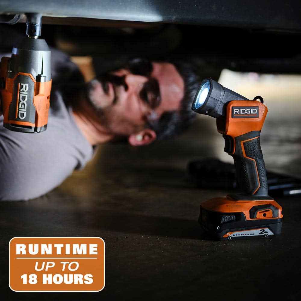 RIDGID 18V LED Worklight Kit with 2.0 Ah Battery and Charger