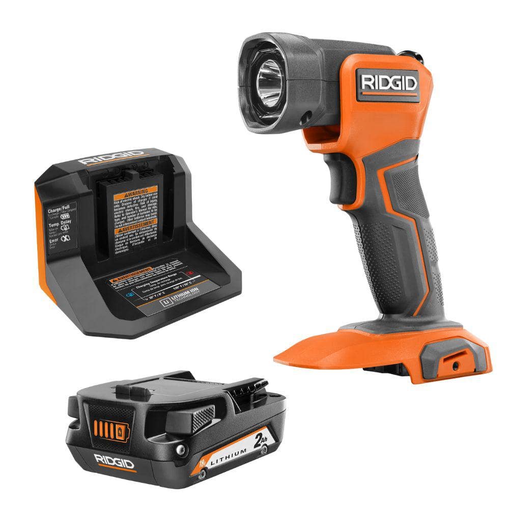 RIDGID 18V LED Worklight Kit with 2.0 Ah Battery and Charger