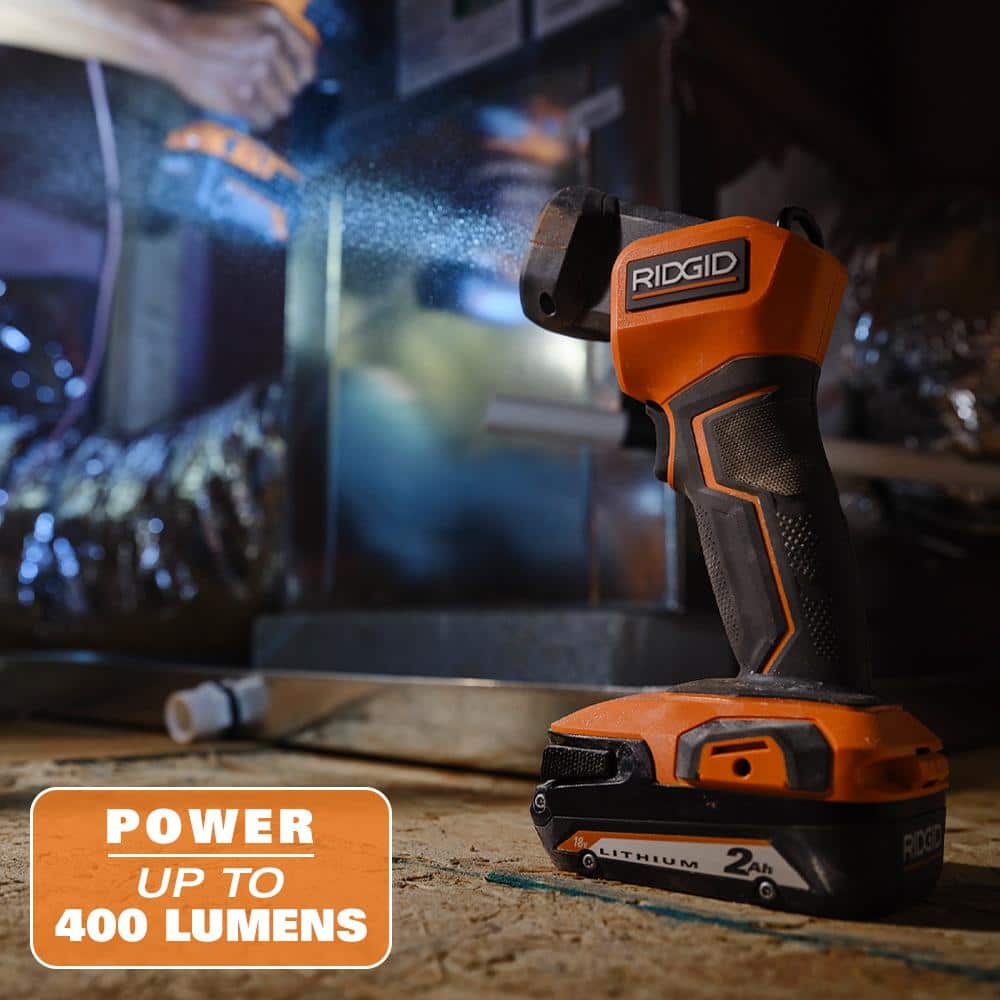 RIDGID 18V LED Worklight Kit with 2.0 Ah Battery and Charger