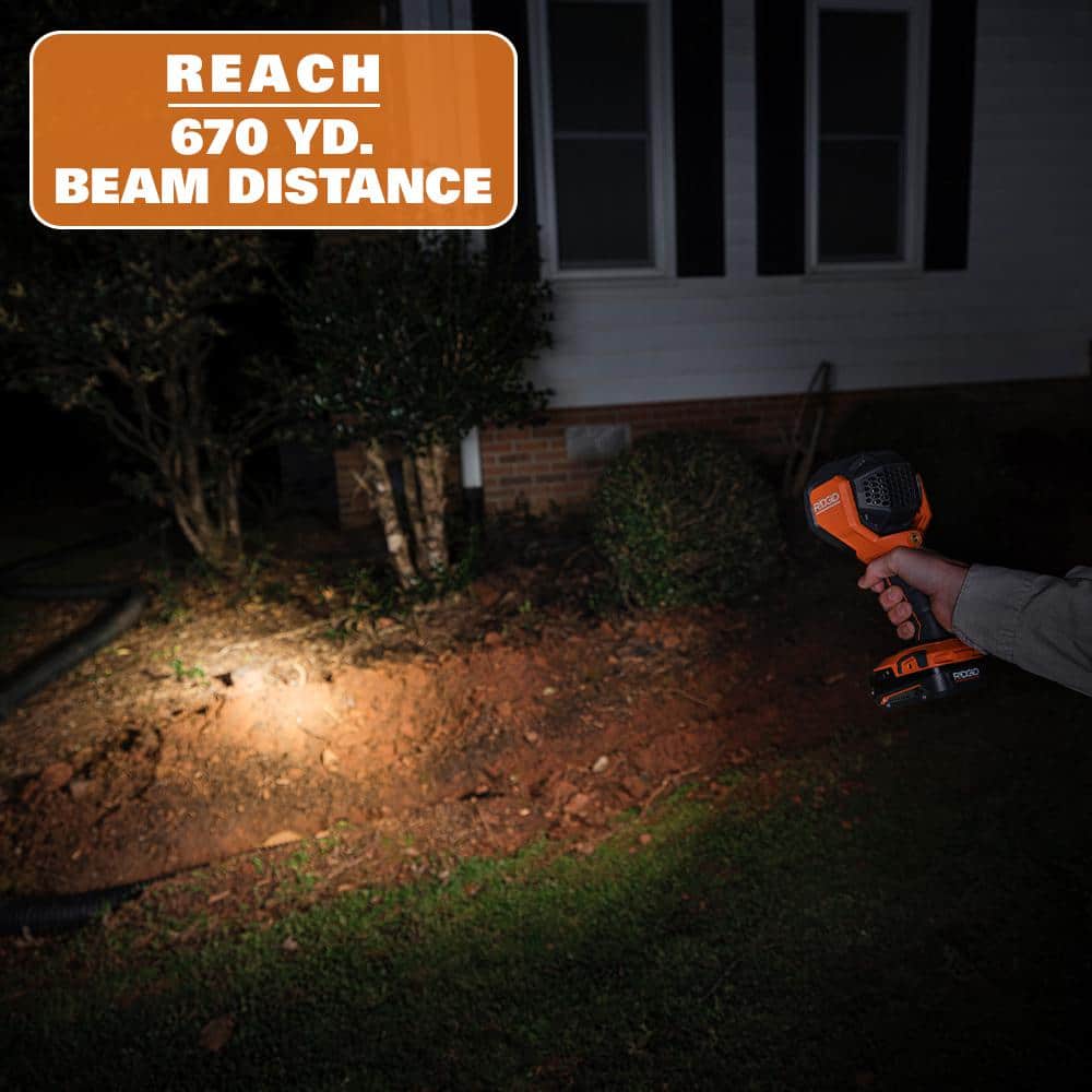 RIDGID 18V Cordless LED Spotlight with FREE 2.0 Ah Lithium-Ion Battery