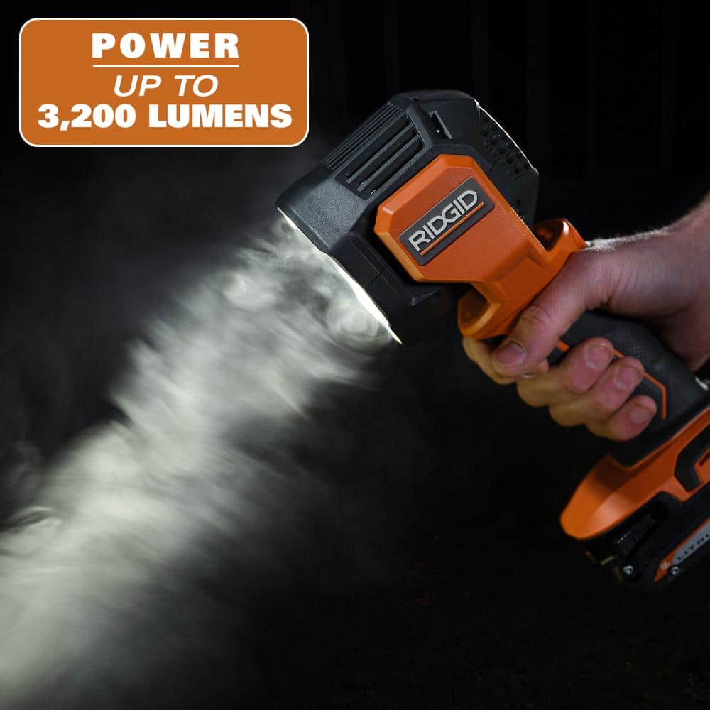 RIDGID 18V Cordless LED Spotlight Kit with 2.0 Ah Battery and Charger