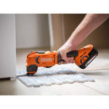 RIDGID 18V Cordless Oscillating Multi-Tool w/ 2.0 Ah Battery, Charger, and 14-Piece Oscillating Multi-Tool Blade Accessory Kit