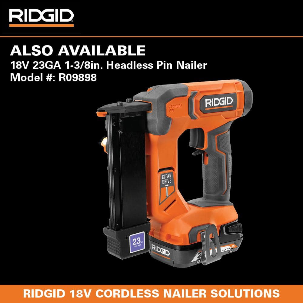 RIDGID Pneumatic 23-Gauge 1-3/8 in. Headless Pin Nailer (R138HPF)