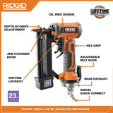 RIDGID Pneumatic 23-Gauge 1-3/8 in. Headless Pin Nailer (R138HPF)