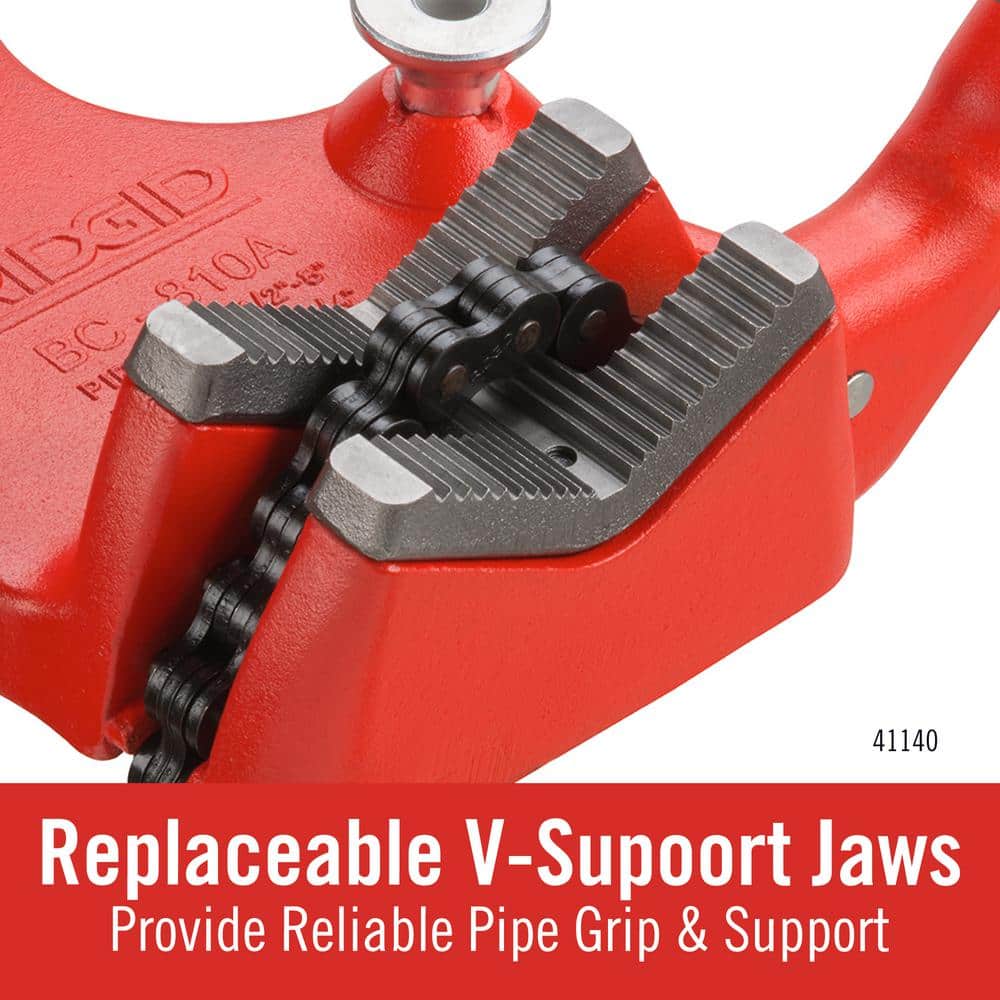 RIDGID BC810A Top-Screw Bench Chain Vise, 1/2 in. to 8 in. Pipe Capacity