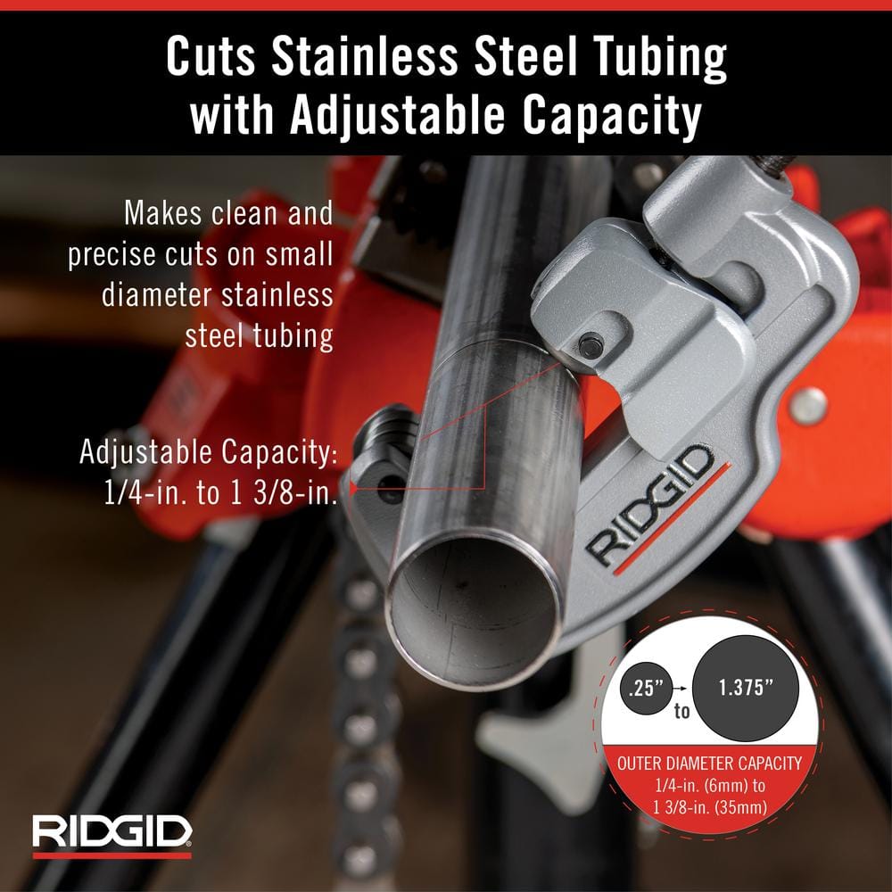 RIDGID Model 35S Stainless Steel Tubing Cutter, 1/4 in. to 1-3/8 in. Capacity