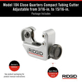 RIDGID Model 104 Close Quarters Tubing Cutter, 3/16 in. to 15/16 in. Capacity