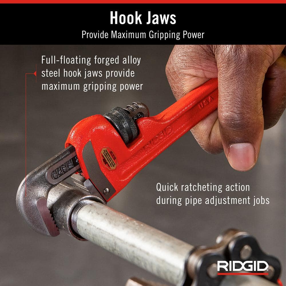 RIDGID 6 in. Heavy-Duty Straight Pipe Wrench, 3/4 in. Capacity