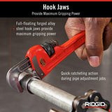 RIDGID 6 in. Heavy-Duty Straight Pipe Wrench, 3/4 in. Capacity