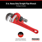 RIDGID 6 in. Heavy-Duty Straight Pipe Wrench, 3/4 in. Capacity