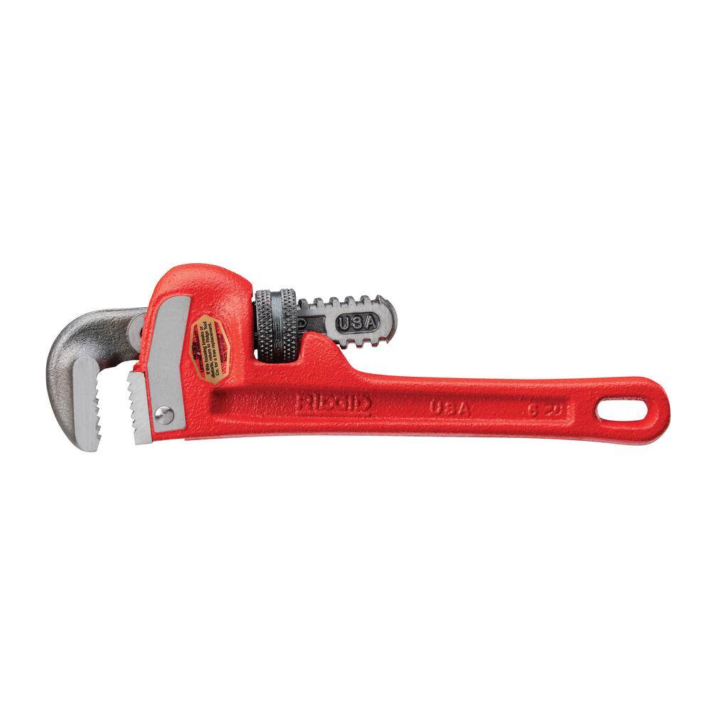 RIDGID 6 in. Heavy-Duty Straight Pipe Wrench, 3/4 in. Capacity