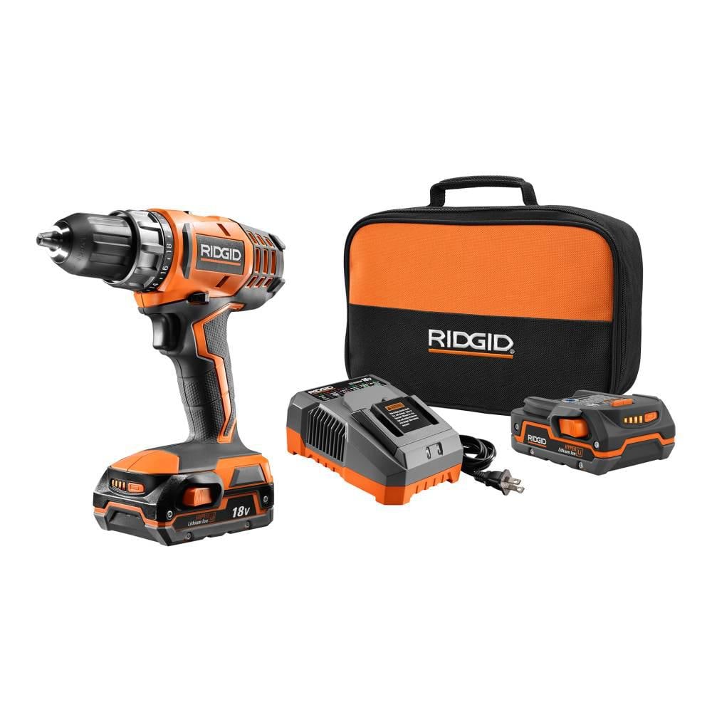 RIDGID 18-Volt Cordless 2-Speed 1/2 in. Compact Drill/Driver Kit with Portable Power Source