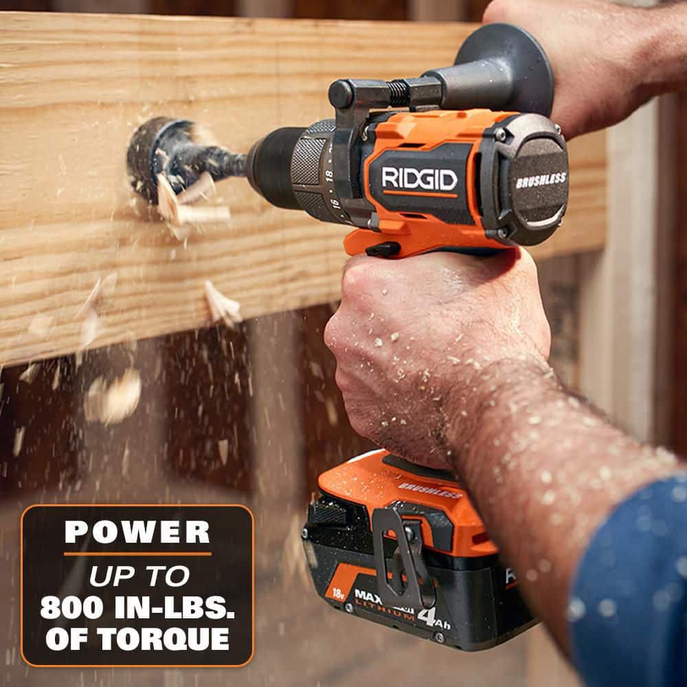 RIDGID 18V Brushless Cordless 1/2 in. Drill/Driver Kit with 2.0 Ah MAX Output Battery and 18V Charger