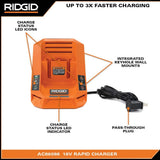 RIDGID 18V Rapid Charger with (2) 8.0 Ah MAX Output Batteries