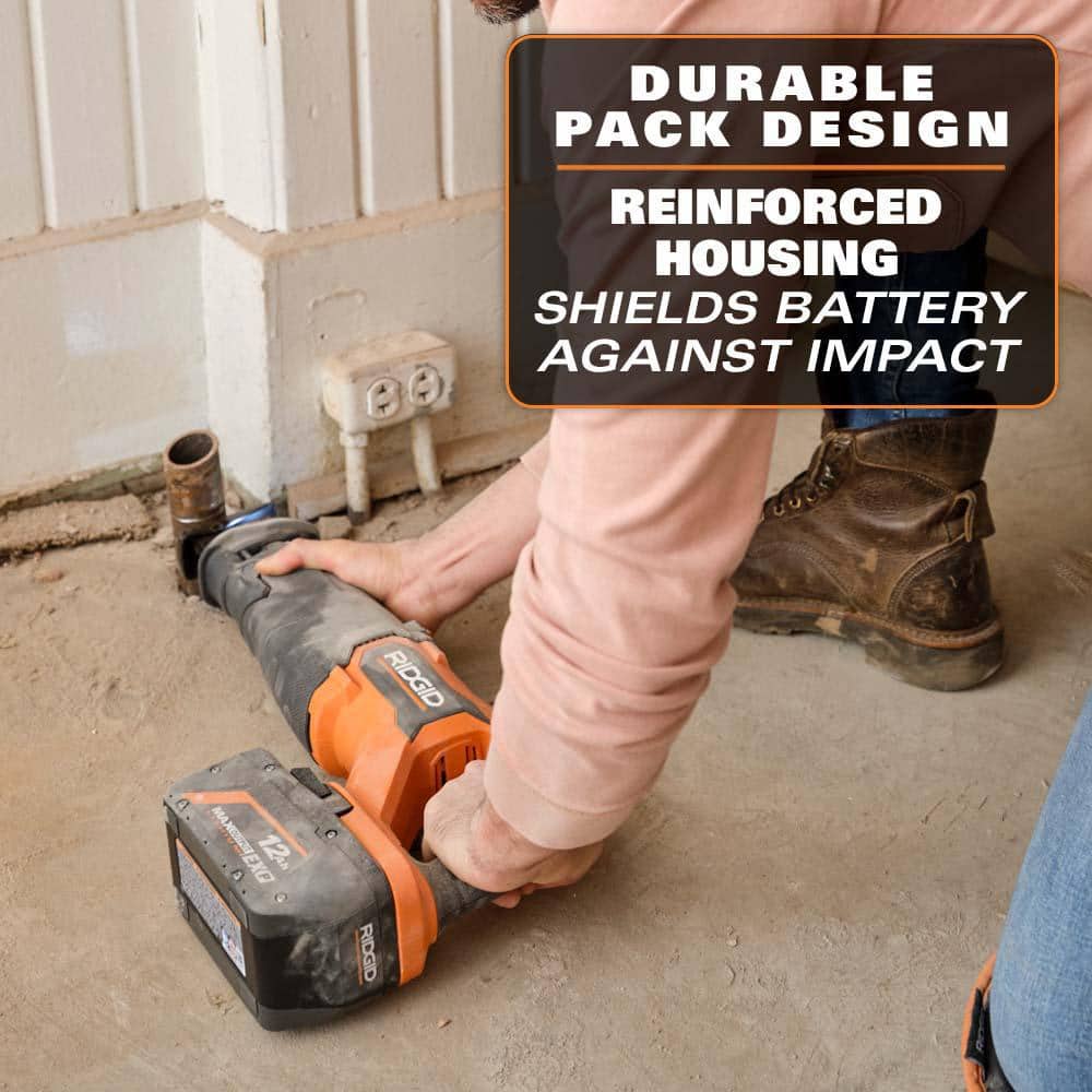 RIDGID 18V 12.0 Ah MAX Output EXP Lithium-Ion Battery (2-Pack)