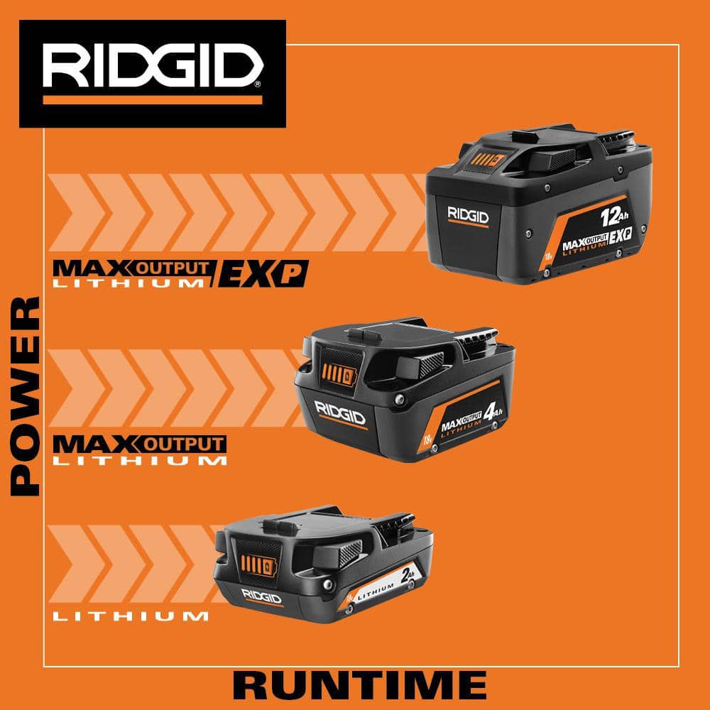 RIDGID 18V 12.0 Ah MAX Output EXP Lithium-Ion Battery (2-Pack)