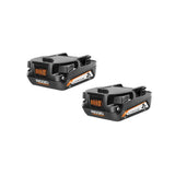 RIDGID 18V Dual Port Simultaneous Charger with 18V 2.0 Ah Compact Lithium-Ion Battery (2-Pack)