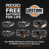 RIDGID 18V 2.0 Ah, 4.0 Ah, 6.0 Ah Lithium-Ion Battery and Charger Starter Kit