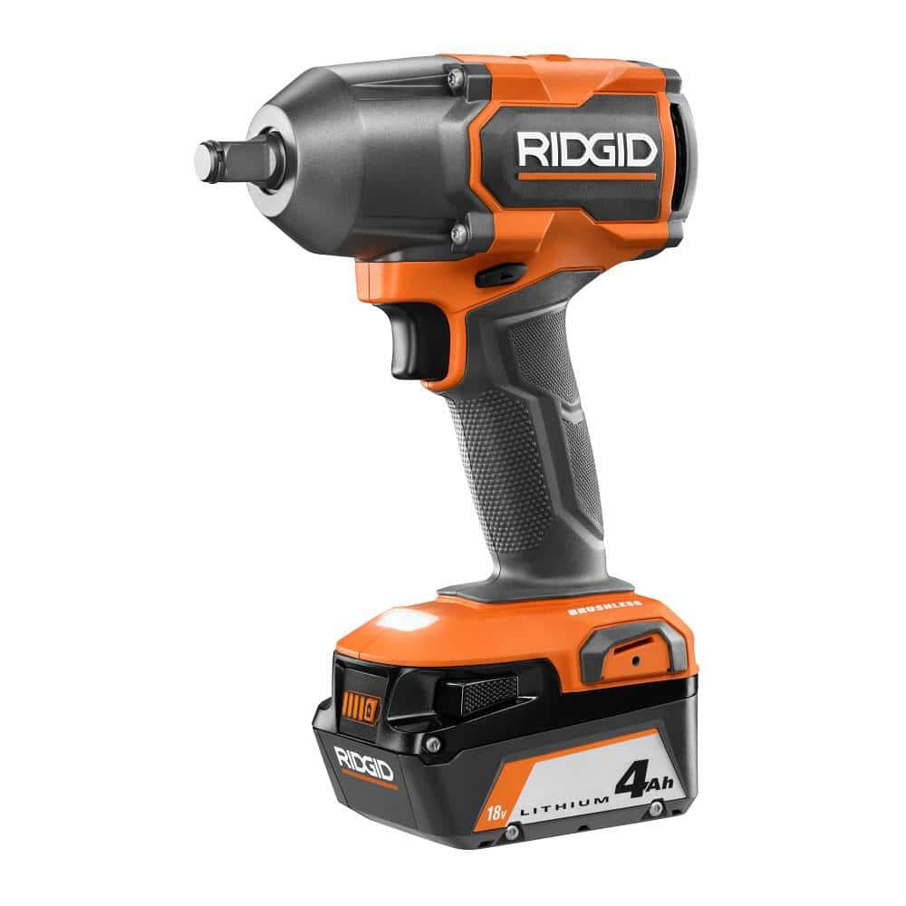 RIDGID 18V Brushless Cordless 2-Tool Combo Kit w/ Impact Wrench, SubC One Handed Recip Saw, 4.0 Ah MAX Output Battery & Charger