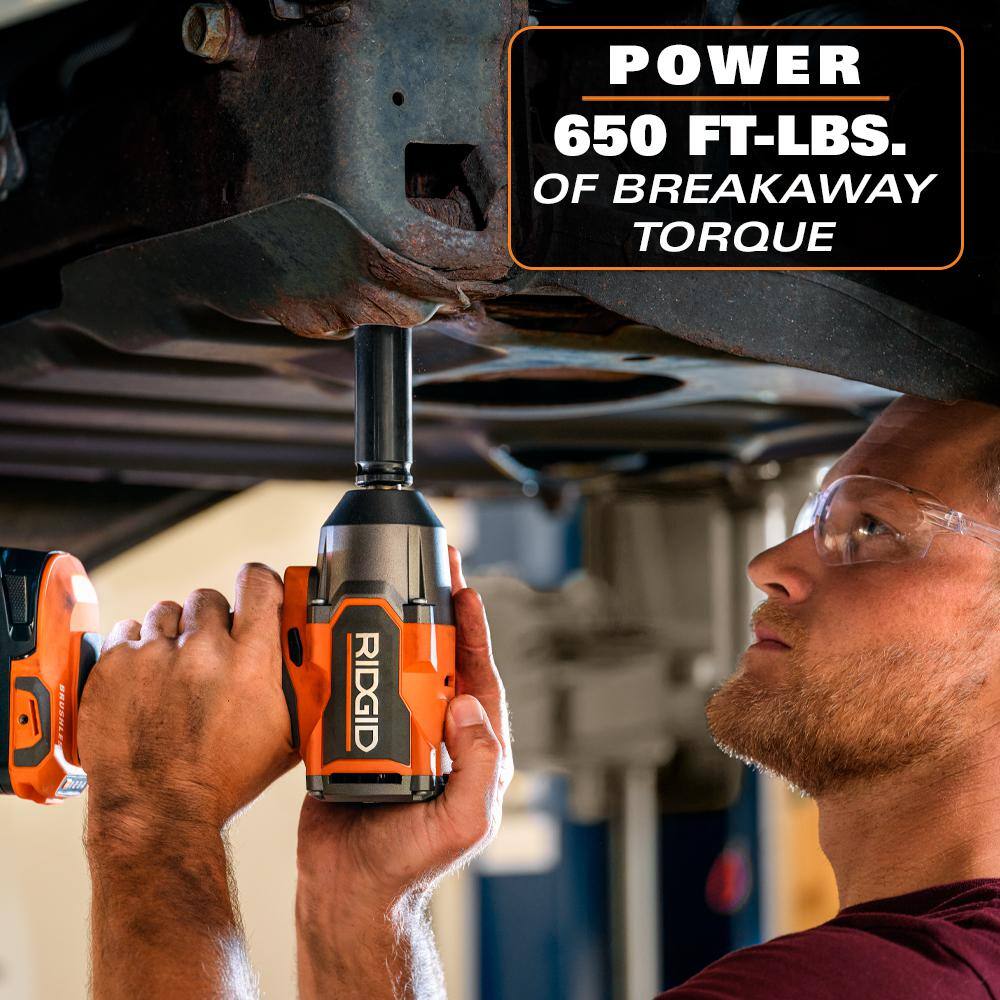 RIDGID 18V Brushless Cordless 2-Tool Combo Kit w/ 1/2 in. Impact Wrench, Circular Saw, 4.0 Ah MAX Output Battery, and Charger