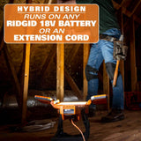 RIDGID 18V Cordless 2-Tool Combo Kit w/ Brushless 1/2 in. Impact Wrench, Hybrid Panel Light, 4 Ah MAX Output Battery & Charger