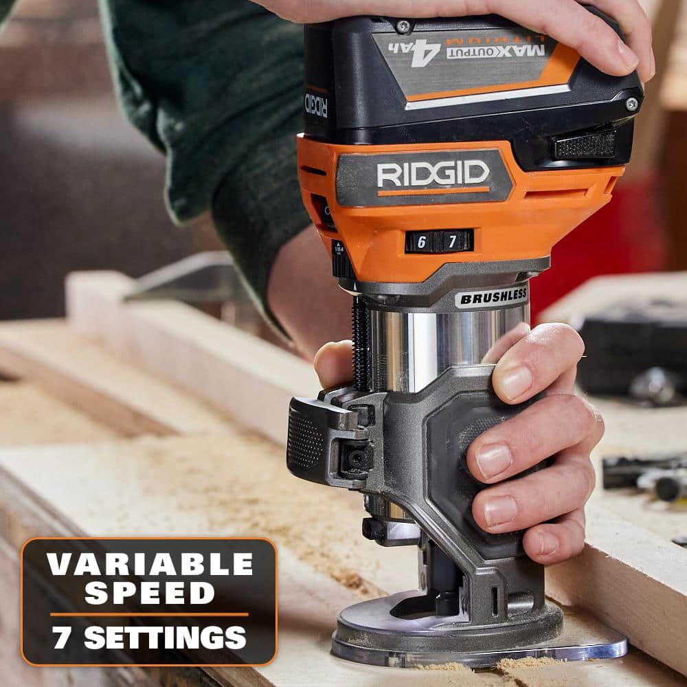 RIDGID 18V Brushless 2-Tool Combo Kit with Compact Trim Router and Jig Saw (Tools Only)