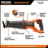 RIDGID 18V Brushless Cordless 2-Tool Combo Kit with High-Torque Impact Wrench, Reciprocating Saw, 4.0 Ah Battery, and Charger