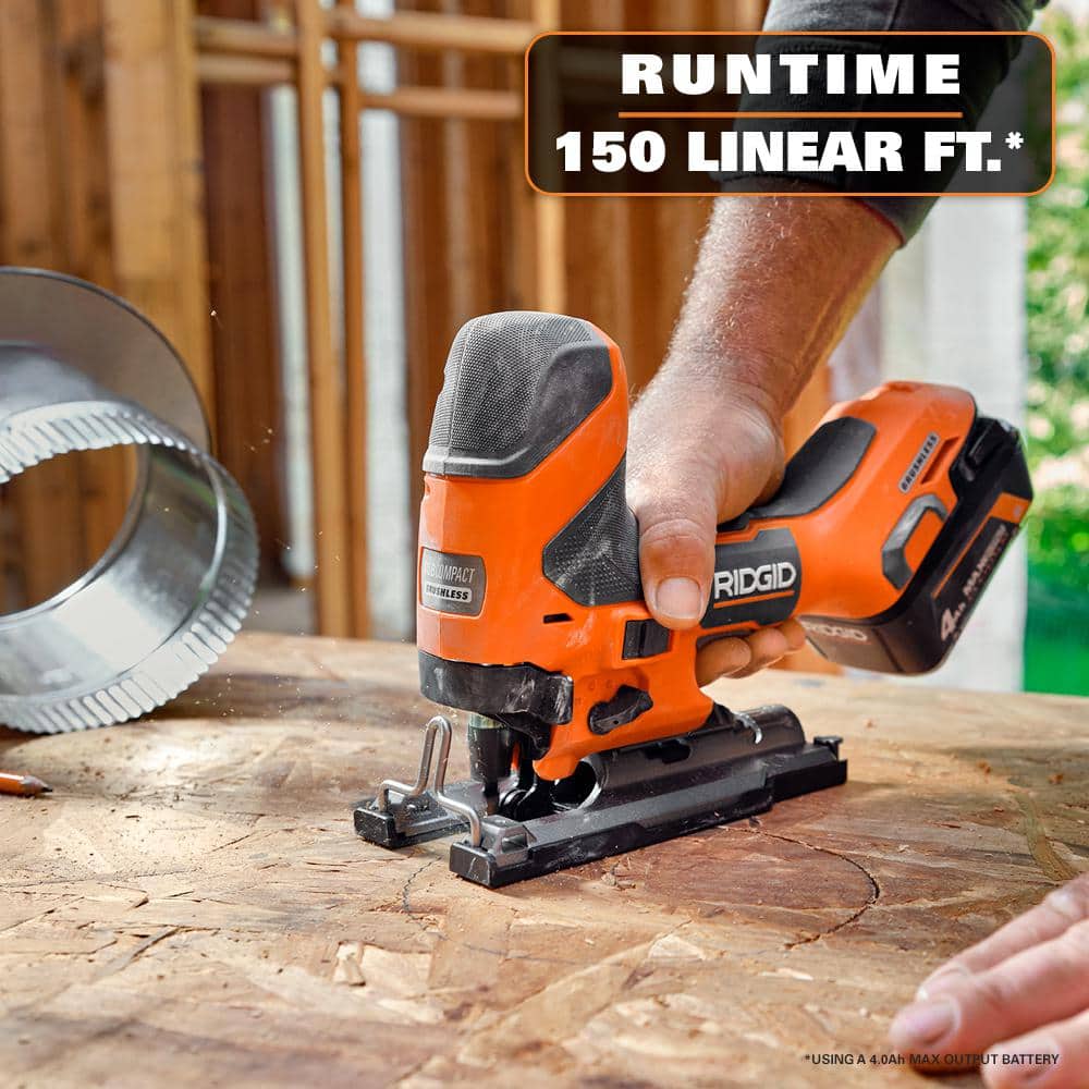 RIDGID 18V Brushless Cordless 2-Tool Combo Kit with SubCompact Barrel Grip Jig Saw and Compact Router (Tools Only)