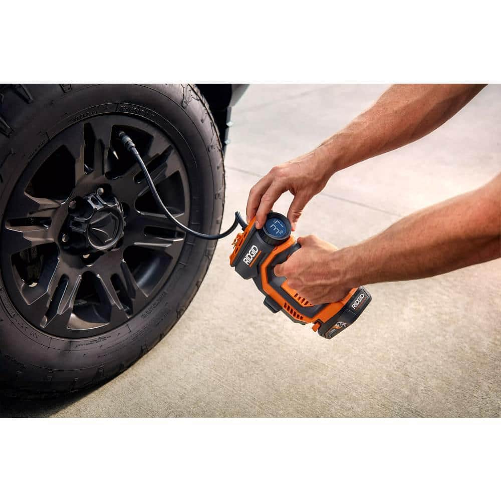 RIDGID 18V Cordless High Pressure Inflator and Portable Power Source with Activate Button (Tools Only)