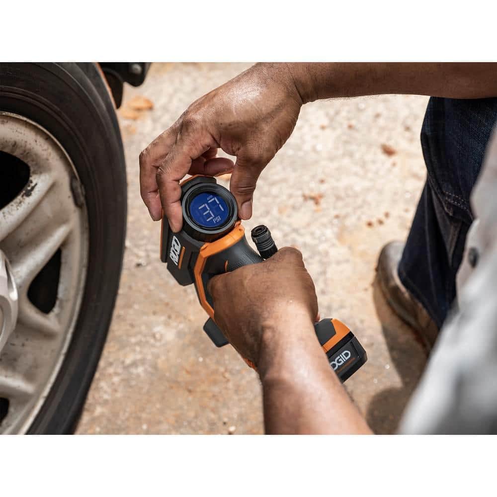 RIDGID 18V Cordless High Pressure Inflator and Portable Power Source with Activate Button (Tools Only)