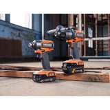 RIDGID 18V Brushless Cordless 2-Tool Combo Kit w/ Hammer Drill, Impact Driver, Saw, Batteries, Charger, & Bag