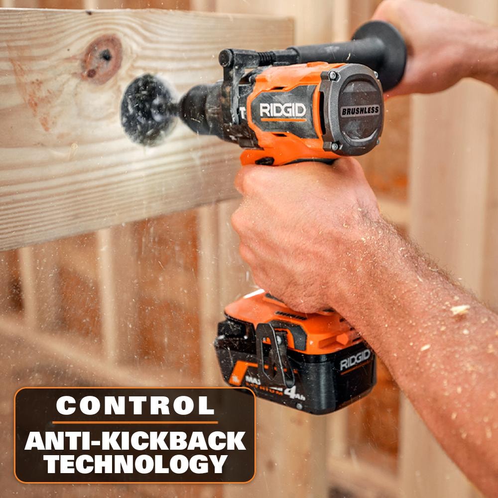 RIDGID 18V Brushless Cordless 2-Tool Combo Kit with 6.0Ah & 4.0Ah MAX Output Batteries, Charger, and 2.0 Ah Battery
