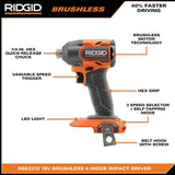 RIDGID 18V Brushless 2-Tool Combo Kit with 6.0 Ah and 4.0 Ah MAX Output Batteries, Charger, Hard Case, and FREE 4.0 Ah Battery