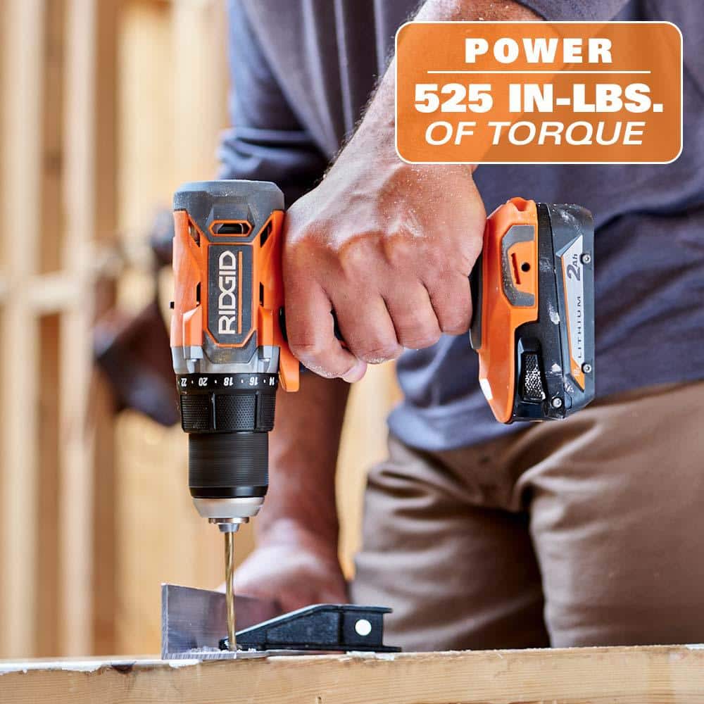 RIDGID 18V Cordless 2-Tool Combo Kit with Drill/Driver, Impact Driver, (2) 2.0 Ah Batteries, and Charger