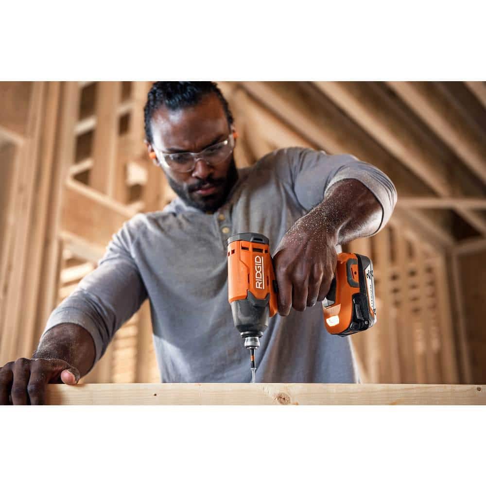 RIDGID 18V Cordless 6-Tool Combo Kit with 2.0 Ah Battery, 4.0 Ah Battery, Charger, and Bag