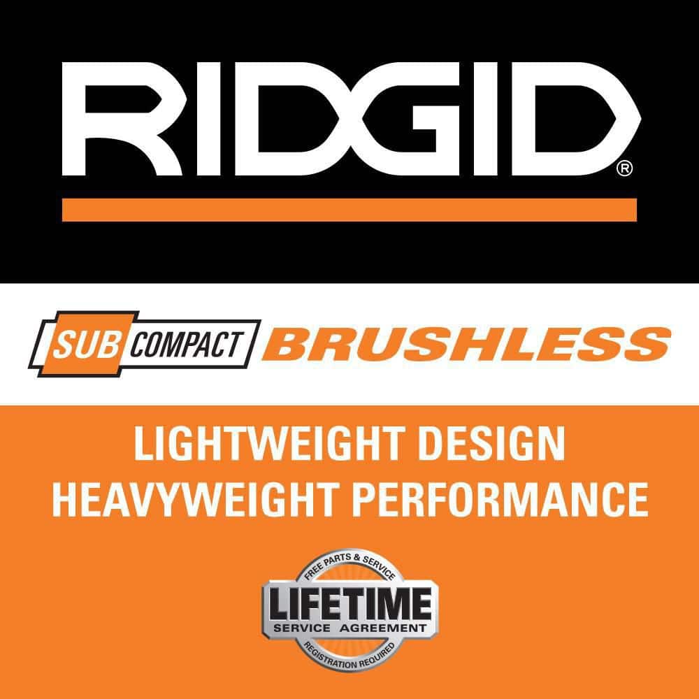 RIDGID 18V Brushless SubCompact Drill/Driver and Impact Driver Combo Kit with (2) 2.0Ah Batteries, Charger and Bag