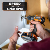 RIDGID 18V SubCompact Brushless 2-Tool Combo Kit with Drill/Driver, Impact Driver, (2) 2.0 Ah Batteries, Charger, and Tool Bag